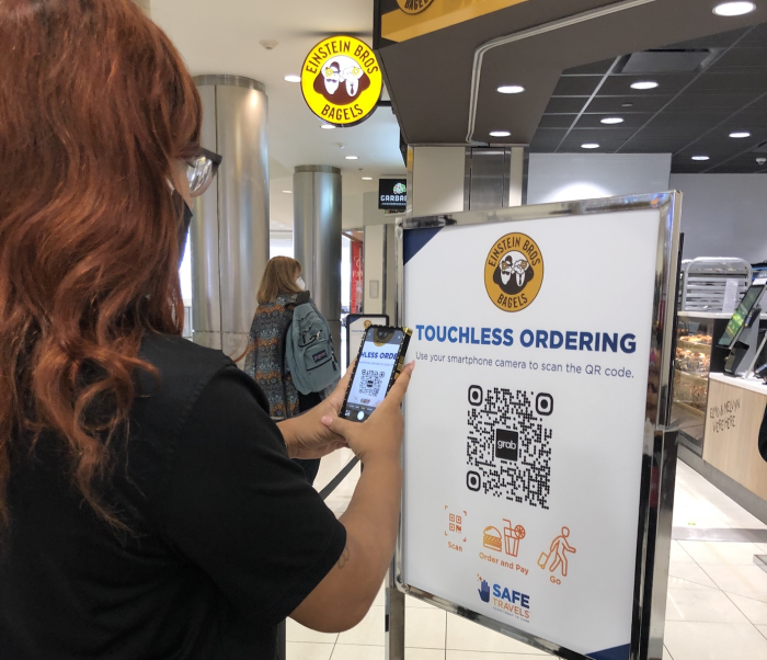 Virtual Kiosk at ATL airport Einstein Bagels